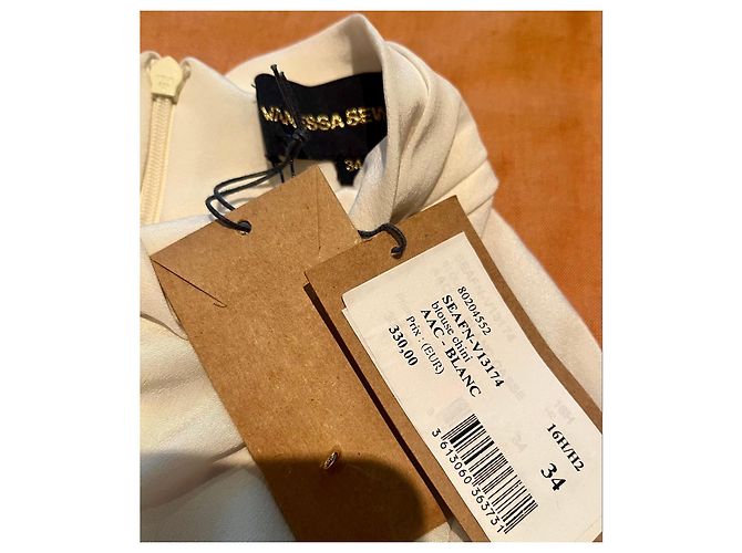 Vanessa Seward Cremefarbene Seidenbluse mit Rollkragen - Ansicht 7