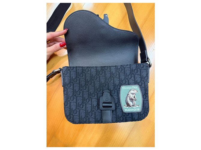 Dior Saddle Bag Monogram Canvas and Leather with Patches - view 3