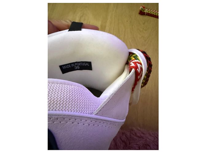 LANVIN Sneakers in pelle bianca e nera - vista 4