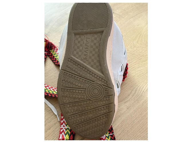 LANVIN Sneakers in pelle bianca e nera - vista 6