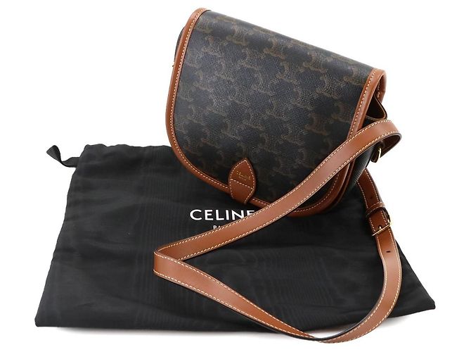 Céline Bolsa de Ombro e Mão Celine Triomphe Medium Folco - vista 2