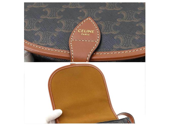 Céline Bolsa de Ombro e Mão Celine Triomphe Medium Folco - vista 8