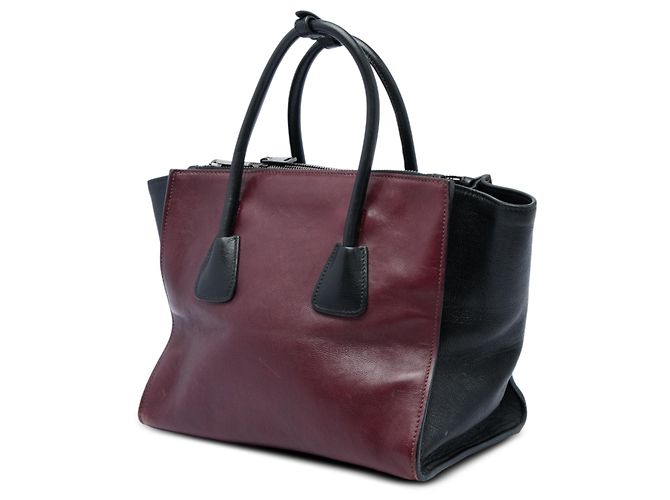 Borsa Prada Red Bicolor Glace Calf Twin Pocket Double Handle Satchel - vista 2