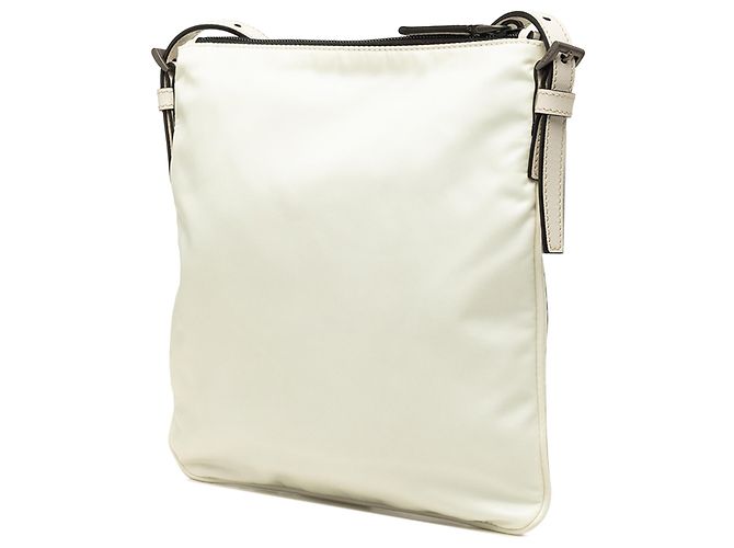 Prada Borsa Crossbody Zip Top in Re-Nylon Bianco - vista 2