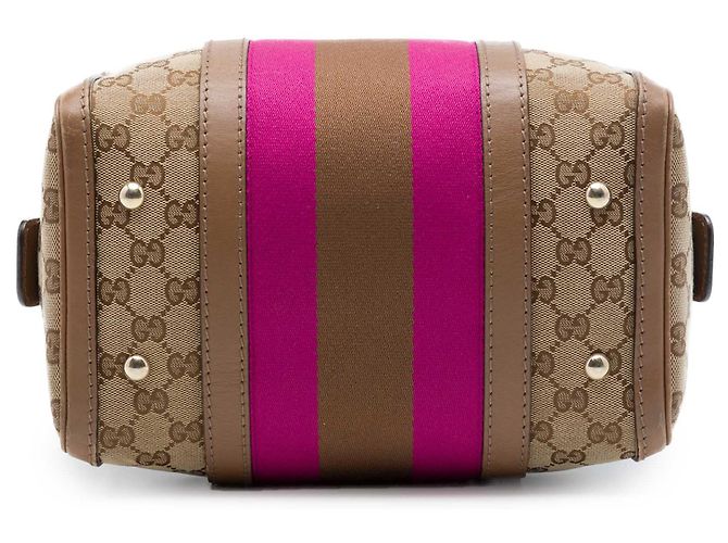 Borsa Boston Gucci Joy Small in tela GG beige con Web - vista 3