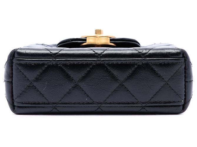 Borsa Chanel Kelly Shopper Nano in pelle di vitello invecchiata nera - vista 3