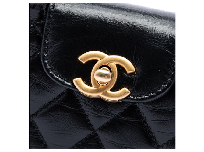 Borsa Chanel Kelly Shopper Nano in pelle di vitello invecchiata nera - vista 5
