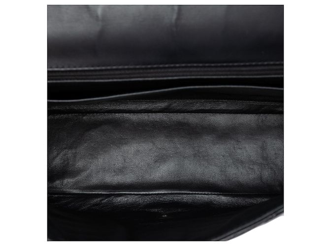 Chanel Black Jumbo Classic Chevron Patent Double Flap - vista 4