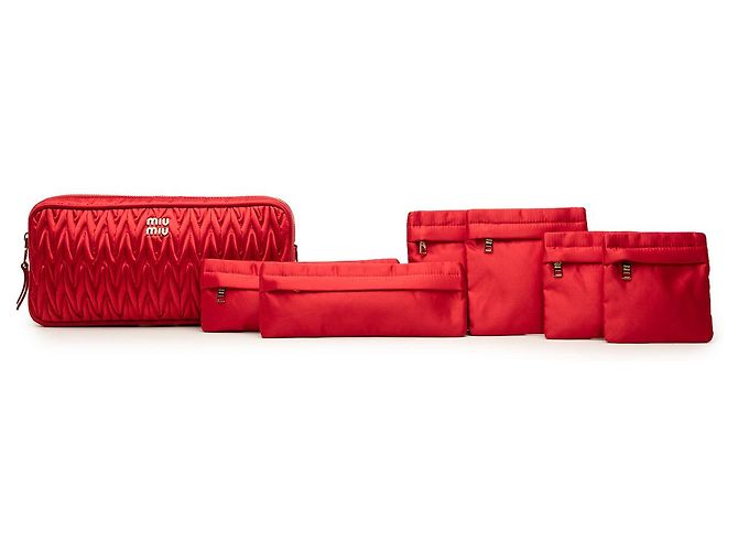Clutch Miu Miu in nappa matelassé rossa - vista 7