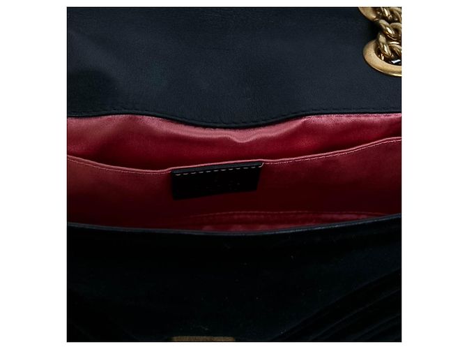 Gucci Borsa a tracolla Small GG Marmont in velluto matelassé nero - vista 4