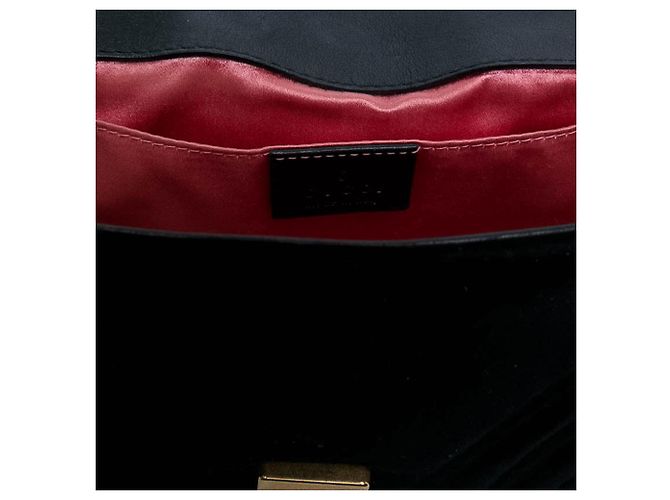 Gucci Borsa a tracolla Small GG Marmont in velluto matelassé nero - vista 5