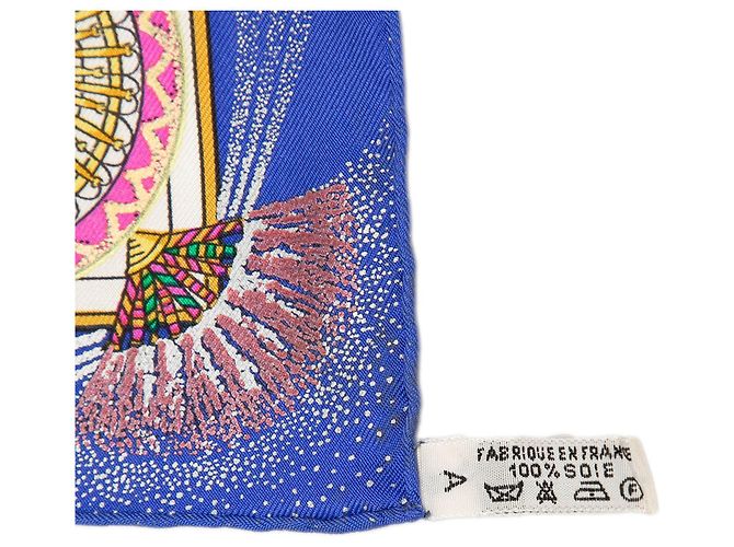 Pañuelo de seda Hermès Blue Feux D Artifice - vista 4