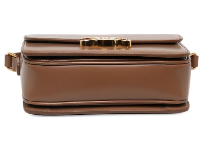 Céline Celine Borsa a Tracolla Triomphe Teen in Pelle di Vitello Lucida Marrone - vista 3