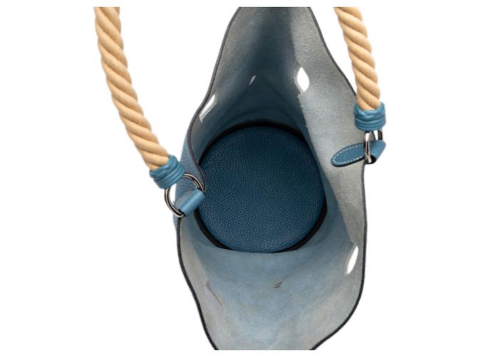 Hermès Blue Clemence Mangeoire Bucket PM - Ansicht 4