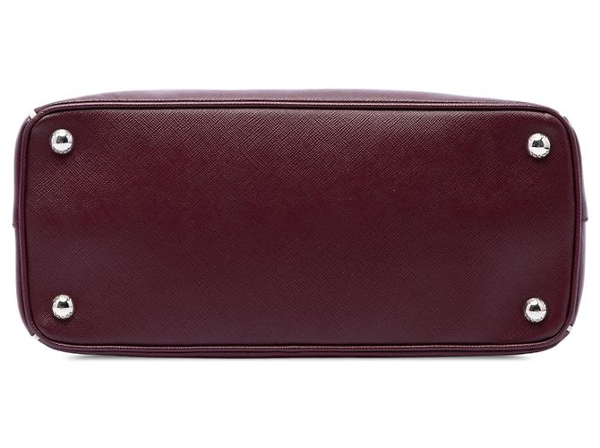Prada Borsa Satchel Galleria Double Zip Small in Saffiano Lux Rossa - vista 3