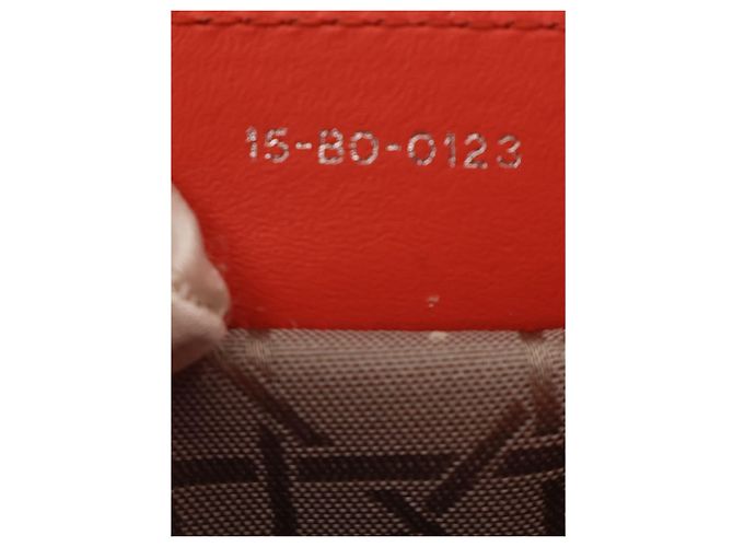 Dior Orange Medium Lambskin Cannage Lady Dior - vista 8