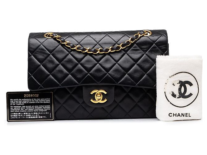 Chanel Black Medium Classic Lambskin Double Flap - vista 7