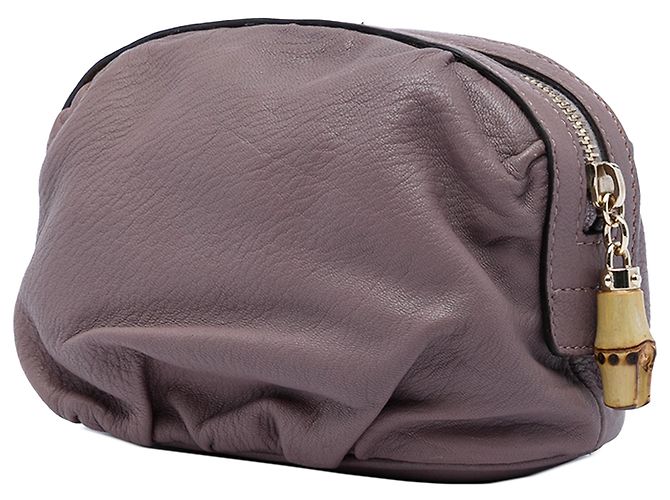 Bamboo Pouch Gucci in pelle di vitello viola con bambù - vista 2