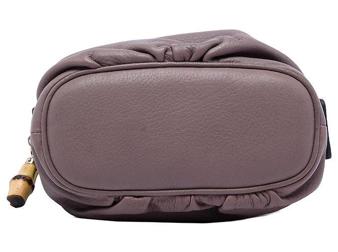 Bamboo Pouch Gucci in pelle di vitello viola con bambù - vista 3