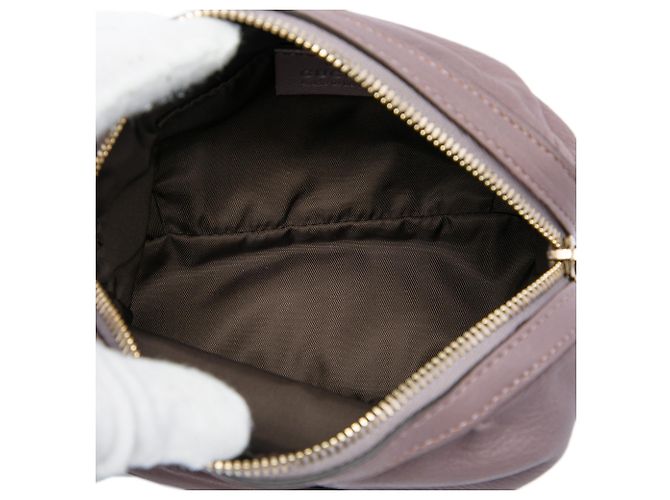Bamboo Pouch Gucci in pelle di vitello viola con bambù - vista 4