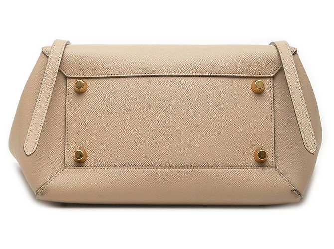 Belt Bag Céline Celine Mini Bolsa Cinto em Pele de Bezerro Grão Beige - vista 3