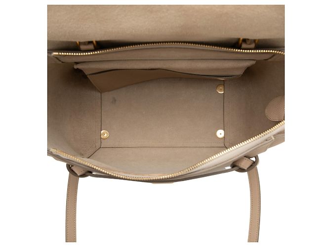 Belt Bag Céline Celine Mini Bolsa Cinto em Pele de Bezerro Grão Beige - vista 4