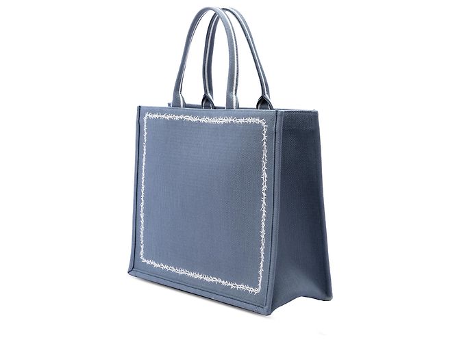 Dior Blue Large Embroidered Canvas Les Fleurs du Mal Book Tote - Ansicht 2