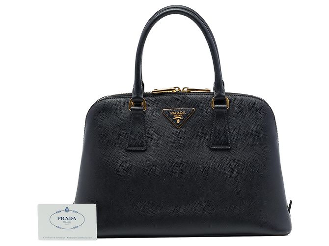Borsa Prada Black Medium Saffiano Lux Promenade Satchel - vista 7