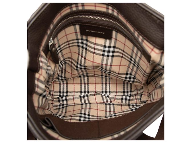 Borsa a tracolla Burberry in pelle marrone - vista 4
