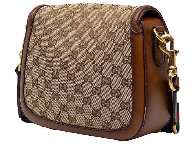 Gucci Borsa a Tracolla Lady Web Media in Tela GG Beige - vista 2