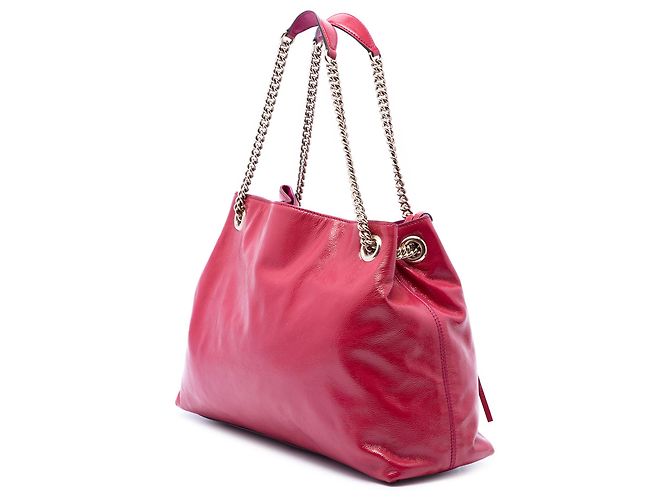 Bolso Tote Soho Chain Medium de charol rosa Gucci - vista 2