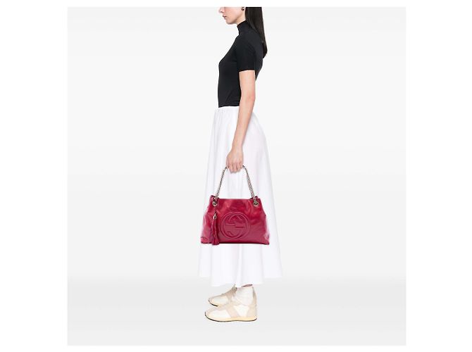 Bolso Tote Soho Chain Medium de charol rosa Gucci - vista 6