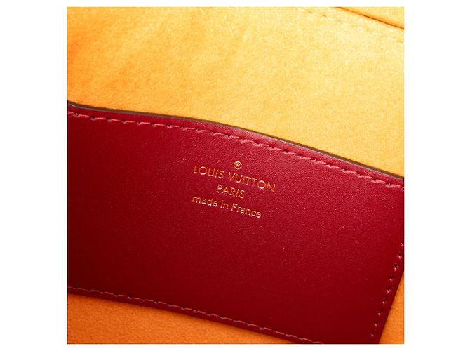 Louis Vuitton Orange Calfskin Monogram Check Twist MM - vue 5