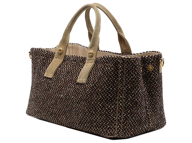 Prada Satchel aus braunem Tweed - Ansicht 2