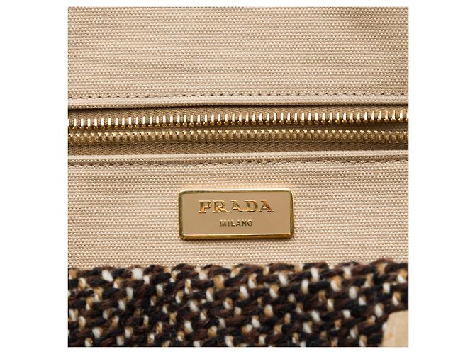 Prada Satchel aus braunem Tweed - Ansicht 5