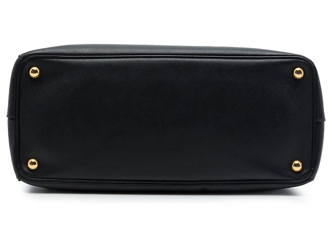 Prada Borsa Galleria Double Zip Grande in pelle Saffiano nera - vista 3