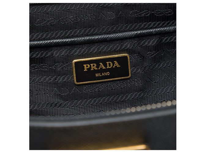 Prada Borsa Galleria Double Zip Grande in pelle Saffiano nera - vista 5