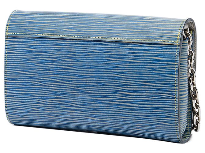 Billetera Twist on Chain Louis Vuitton Blue Epi Denim - vista 2