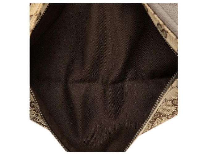 Bolso cinturón Gucci Beige GG Canvas Web con doble bolsillo - vista 4