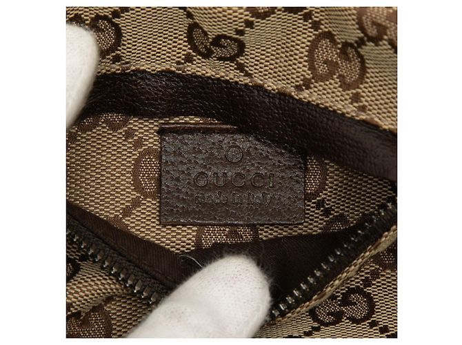 Bolso cinturón Gucci Beige GG Canvas Web con doble bolsillo - vista 5