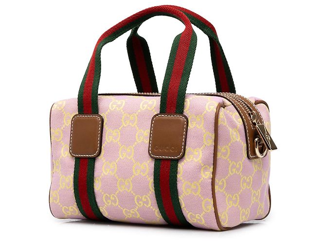 Gucci Mini GG Canvas Web Boston Bag Rosa - Ansicht 2