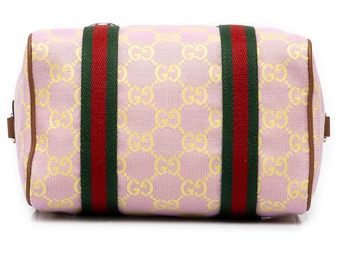 Gucci Mini GG Canvas Web Boston Bag Rosa - Ansicht 3