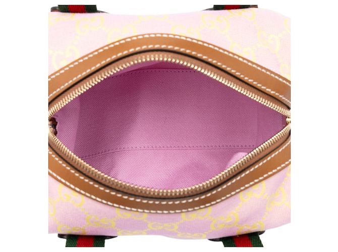 Gucci Mini GG Canvas Web Boston Bag Rosa - Ansicht 4