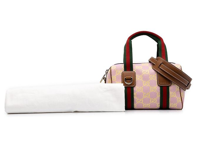 Gucci Mini GG Canvas Web Boston Bag Rosa - Ansicht 7