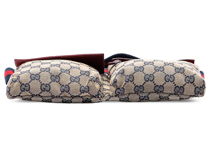 Bolso cinturón Gucci Beige GG Canvas Web con doble bolsillo - vista 3