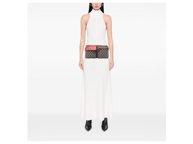 Bolso cinturón Gucci Beige GG Canvas Web con doble bolsillo - vista 6
