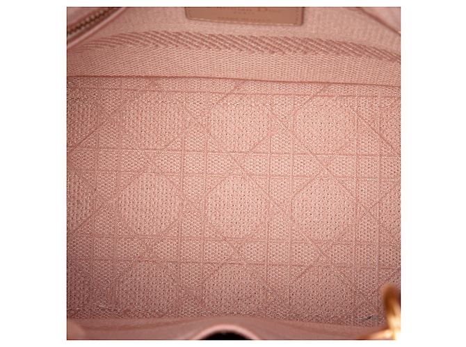 Dior Pink Medium Embroidered Canvas Cannage Lady D Lite - vista 4