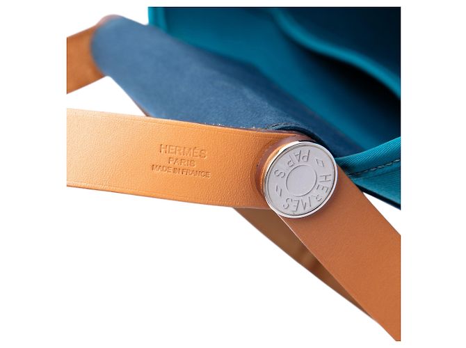 Hermès Blue Bicolor Toile Cabag Elan PM - Ansicht 5