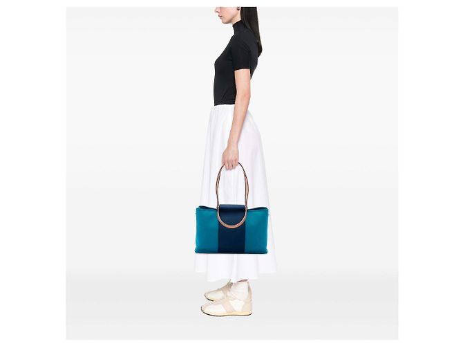Hermès Blue Bicolor Toile Cabag Elan PM - Ansicht 6