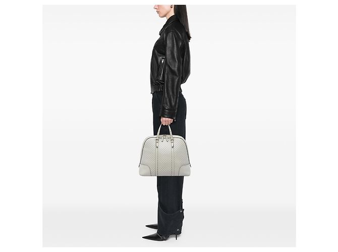 Gucci White Large Microguccissima Nice Dome Top Handle Tasche - Ansicht 5